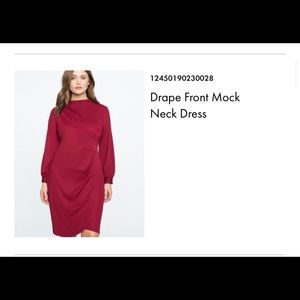 Eloquii Drape Front Mock Neck Dress size 28
